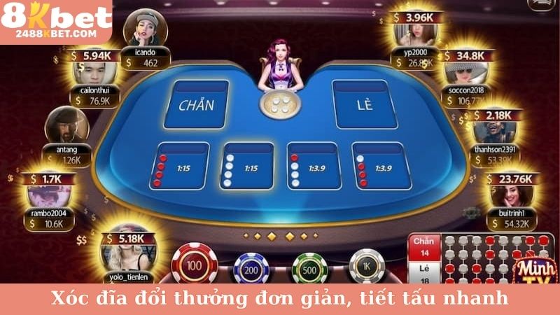 Xóc đĩa đổi thưởng đơn giản, tiết tấu nhanh