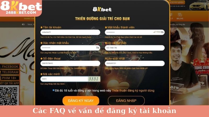 Các FAQ về vấn đề đăng ký tài khoản