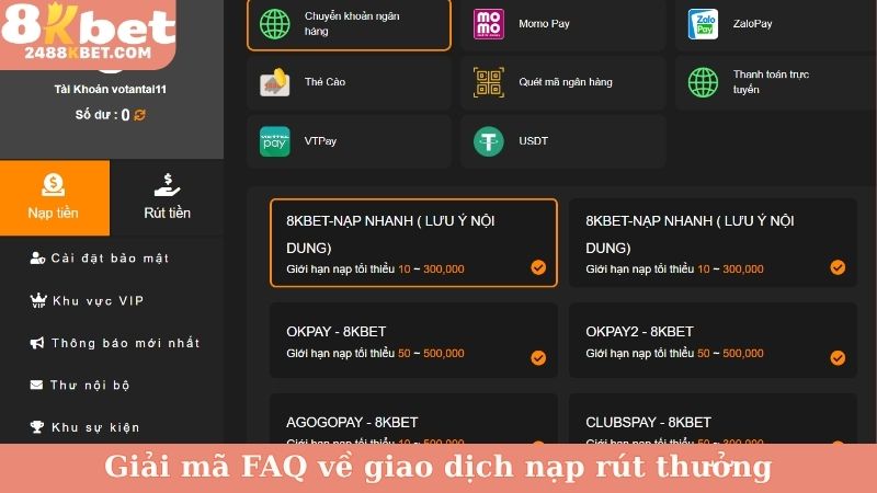 Giải mã FAQ về giao dịch nạp rút thưởng
